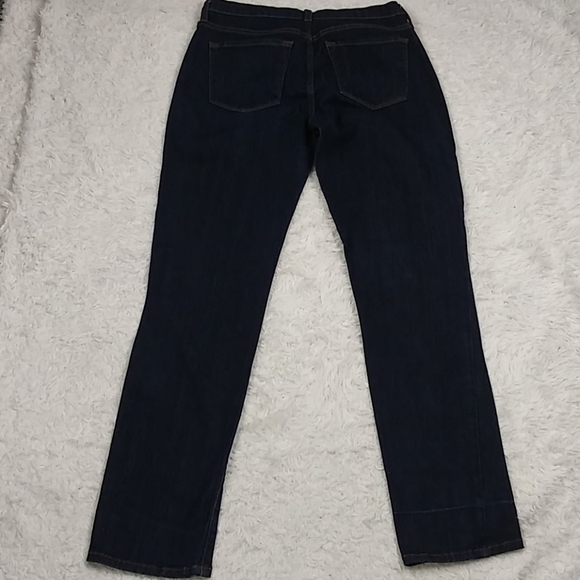 J Brand For Theory Georgia Philosophy Blue Raw Dark Wash Mid Rise Ankle Jean - Picture 10 of 14
